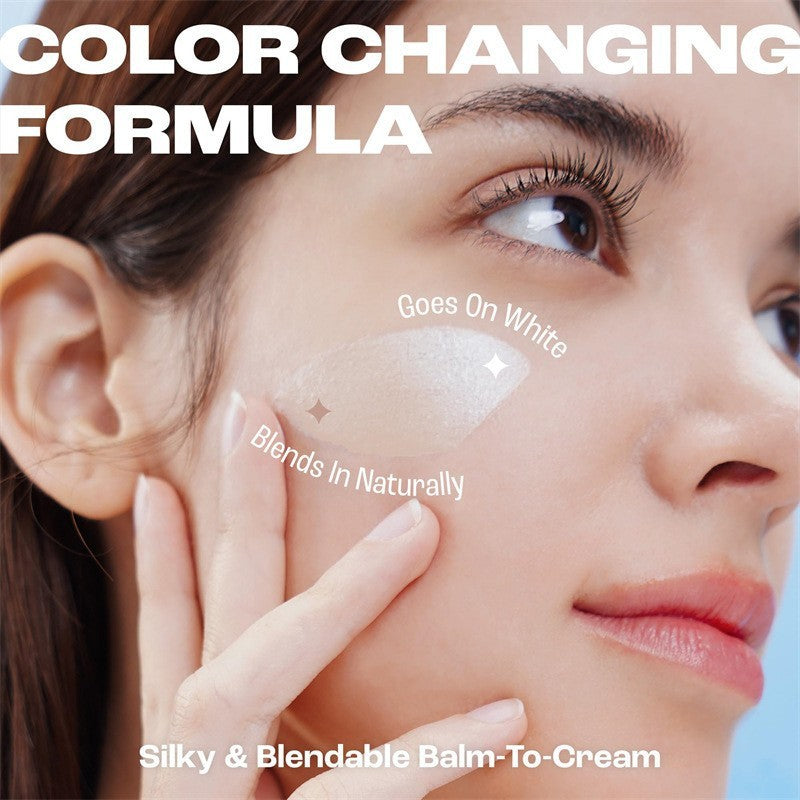 SkinMatch foundation stick color changing formula goes on white blends in naturally silky balm-to-cream