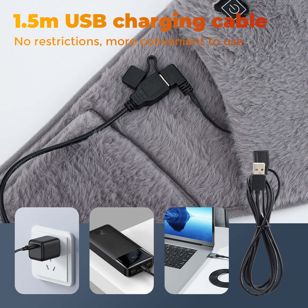 1.5m USB charging cable for Stomach Heating Belt – ThermaBelly™ providing convenience and versatility for use.