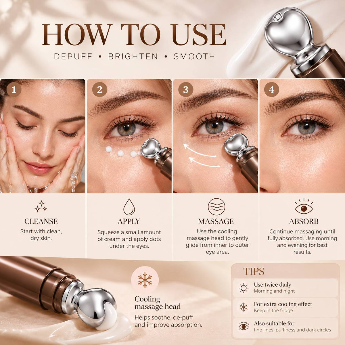 Eye Bag & Dark Circle Cream Massager