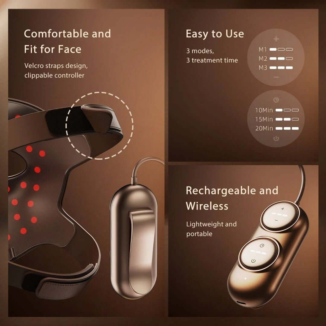 LED mask acne and wrinkles 4 light modes face and neck