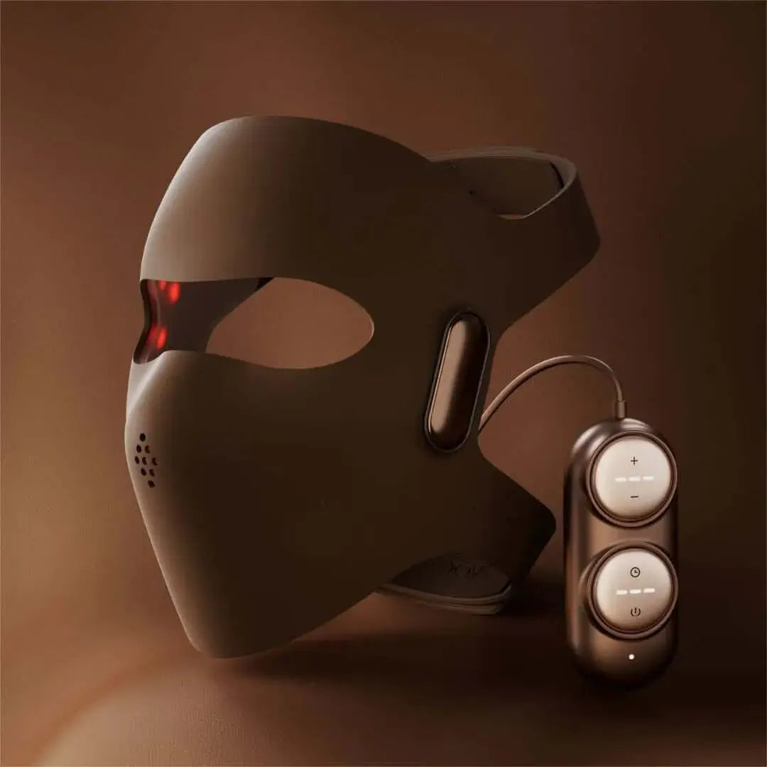 Belenora 9D Photon LED Face and Neck Mask with red light therapy for smoother-looking skin, fine lines and wrinkles.